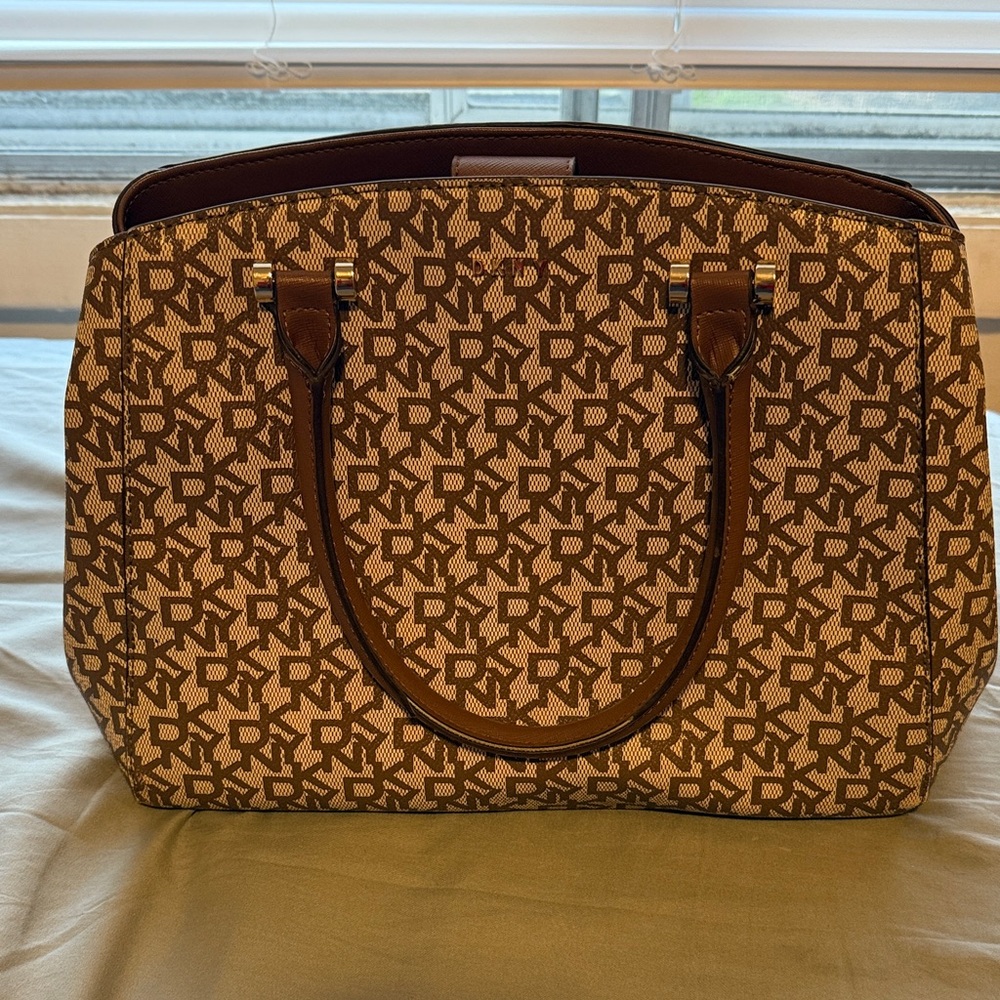 DKNY Brown Monogram Satchel